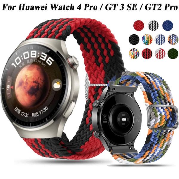 Pulseiras de relógio 22mm, pulseira para huawei 4 pro/buds/gt 2/3 se/pro/gt2 46mm, pulseira de nylon gt 3 pro