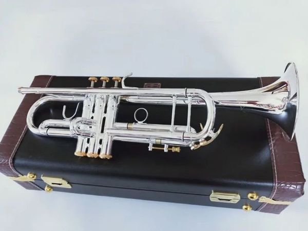 Kaluolin StradivariuTrumpet LT197S 99 Autêntico duplo chapeamento de prata B Plano Profissional Trompete Top Instrumentos Musicais Latão 00