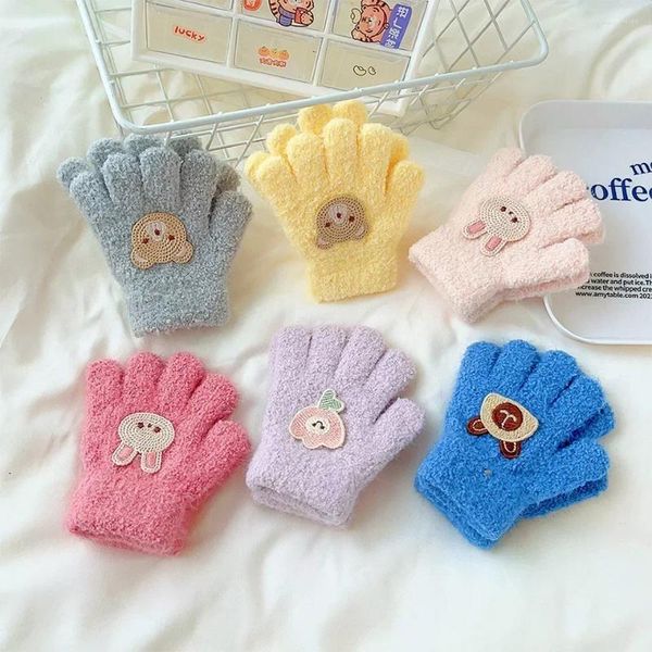 Haarschmuck Winter gestrickte Handschuhe Cartoon warme Fäustlinge Kleinkinder Outdoor Muster niedlich für Kinder Kinder Baby Mädchen Jungen 1-3 Jahre