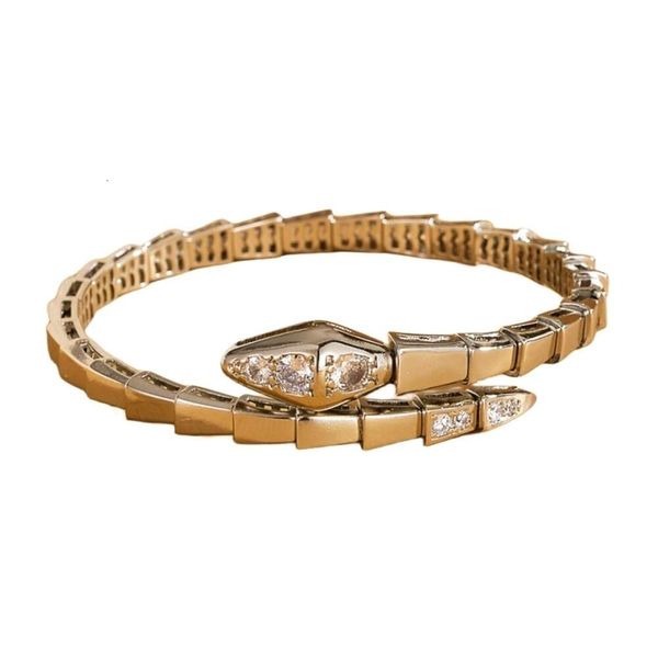 Bulgarilies Bracciale Designer Lusso Moda Donna Qualità originale Bracciale serpente in oro champagne regolabile con diamanti in argento come regalo di San Valentino