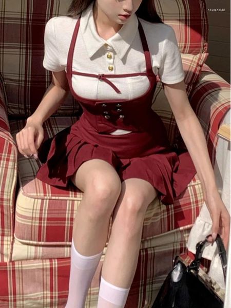 Arbeitskleider Französisch elegantes Y2k kurzes Partykleid weiblich 3-teiliges Set Crop Tops Miniröcke 2024 Sommer koreanische Modeanzüge