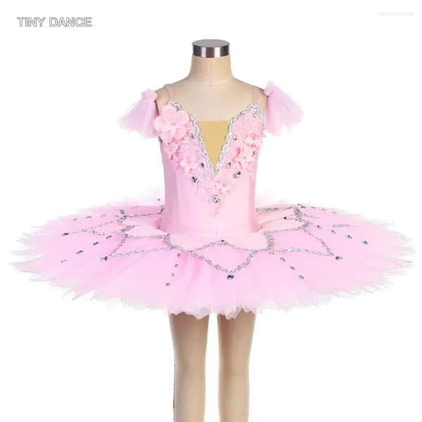 Palco desgaste adulto meninas profissional balé dança tutu traje rígido tule panqueca vestido disponível em rosa e céu azul bll542
