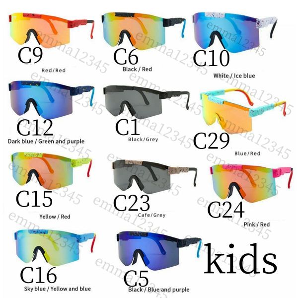 2-12 yıl çocuklar bisiklet güneş gözlükleri çift geniş sarı beyaz güneş glasse çift geniş aynalı lens UV400 koruma hızlı gemi çocuklar için yeni renk