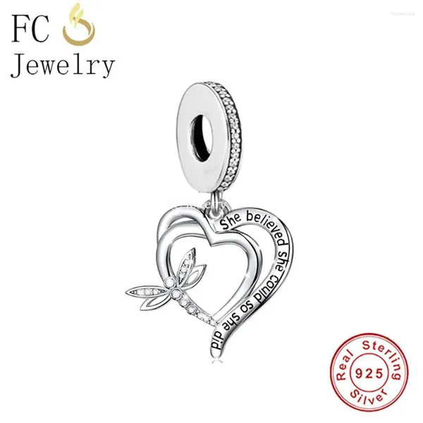 Lose Edelsteine FC Jewelry, passend für Original-Charm-Armband, 925er Silber, Libelle, von der sie glaubte, dass es so war, Perle für die Herstellung von Berloque-Frauen zum Selbermachen
