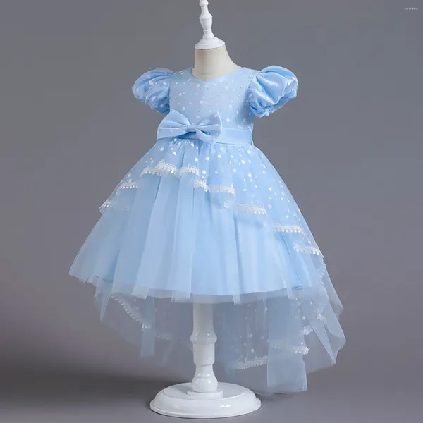 Sahne Giyim Bebek Kız Elbise Parti Elbiseleri Kızlar İçin 1 Yıl Doğum Günü Prenses Düğün Örgü Vaftiz Elbisesi Beyaz Vaftiz Giysileri