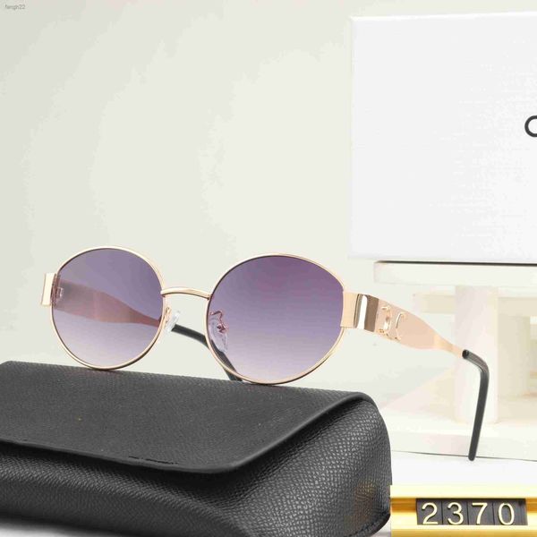 Luxuriöse Designer-Sonnenbrille für Damen und Herren, modische Brille, wie Lisa Triomphe Beach Street, kleine Sonnenbrille, PC-Rahmen mit Geschenkbox, gebrochenes Weiß J65C