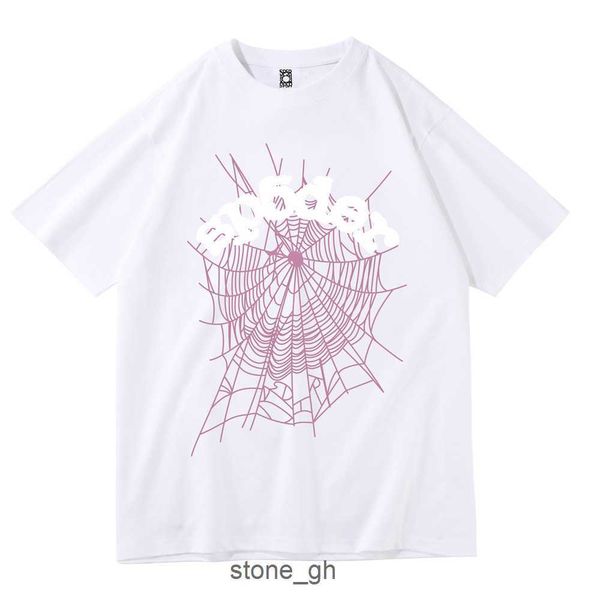 Homens camisetas Designer Homem 555 Camiseta Espuma Impressão Spider Web Padrão Mulheres Camiseta Basquete A Carta Casual Primavera Verão Kykp 0hv5