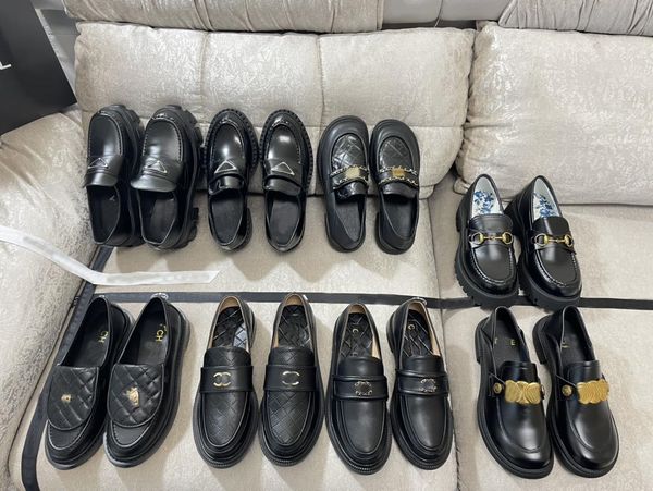 Designer mocassins sapatos de luxo mocassins mulheres monólito triângulo logotipo preto branco couro aumentar plataforma sapato tênis patente fosco treinadores planos