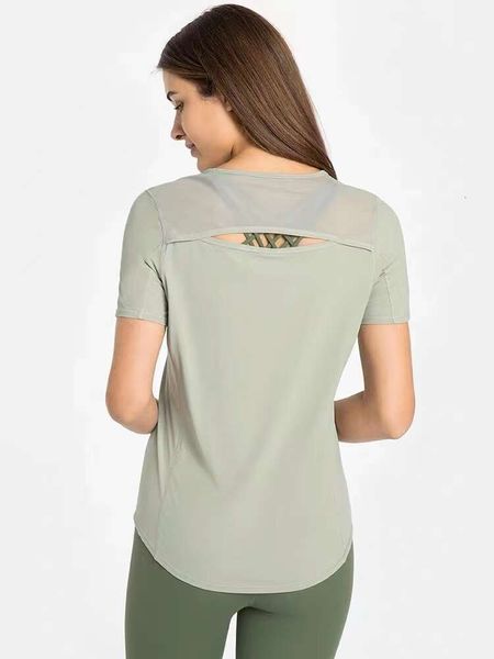 Align Gym Women Shirts Sport Sport Crop Camiseta curta T-shirt Outdoor Jogging Fiess Sportswear de secagem rápida Top Yoga Lu Lemon LL 2024