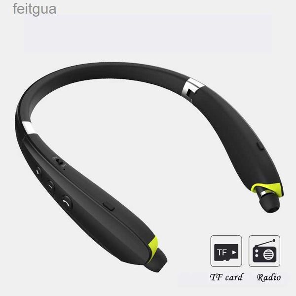 Cep Telefonu Kulaklıklar Kablosuz Spor Bluetooth kulaklık kulaklık asılı boyun asma Kulaklık MP3 çalar katlanabilir teleskopik kulaklık TF kartı yq240202