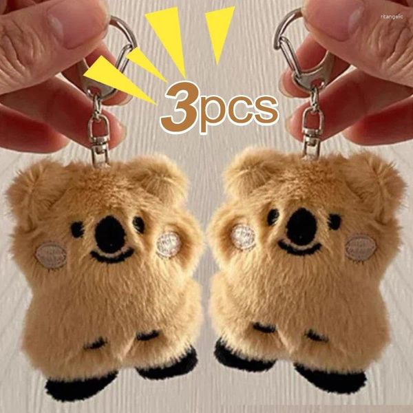 Anahtarlık 1/3pc sevimli peluş koala anahtarlık oyuncak doldurulmuş hayvan bebek oyuncakları taklit kürk kabarık sırt çantası çanta kolye kız hediyeler