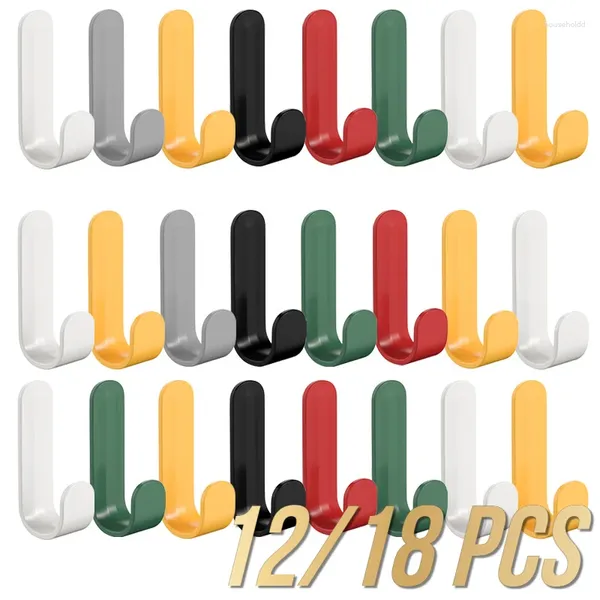 Ganci 12/18PCS Colorato Organizzatore Della Parete Gancio Dietro la Porta Chiave Appendiabiti Bagno Accappatoio Porta Asciugamani Cremagliera Ferramenta Per La Cucina Scaffale