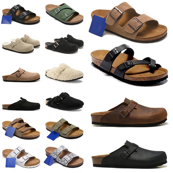 Birkinstocks Mikrofiber Birkin Stock Bostons Arizonas Platform Loafers Shearling Fur Slides Erkek Kadın Flops Flops Cork Düz Burkin Stoklar Günlük Ayakkabılar