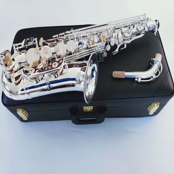 Kaluolin Marke Japan Hochwertiges Altsaxophon A-992 E-Flat Sax Silber Altmundstück Rohrhals Musikinstrument kostenlos