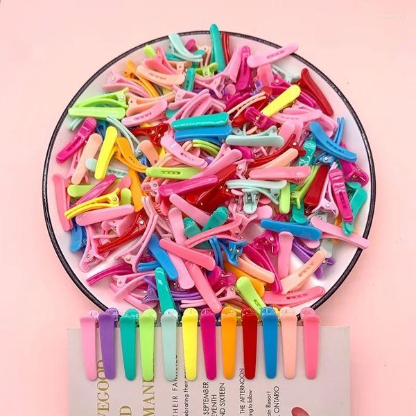 Acessórios para o cabelo 40pcs/lot Diy 3,6cm Clipe de clipe de plástico colorido Hairpin pato barrette bang lateral cocar meninas enfeites