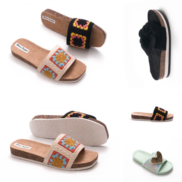 Slipperrutschen Sandalbücher Designer Blumengummi -Strand Sommer flach dicke Sohle Badezimmer Hausschuhe Sli 75