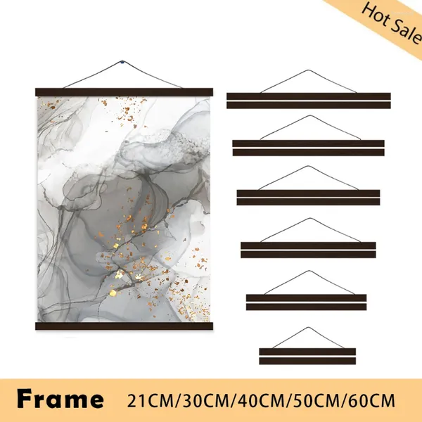 Frames Schwarzer magnetischer hölzerner Poster-Aufhänger-Rahmen aus Teakholz für Pos-Bilder, Leinwanddrucke, Kunstwerke, Karten, Wohnzimmer, Heim-Wanddekoration