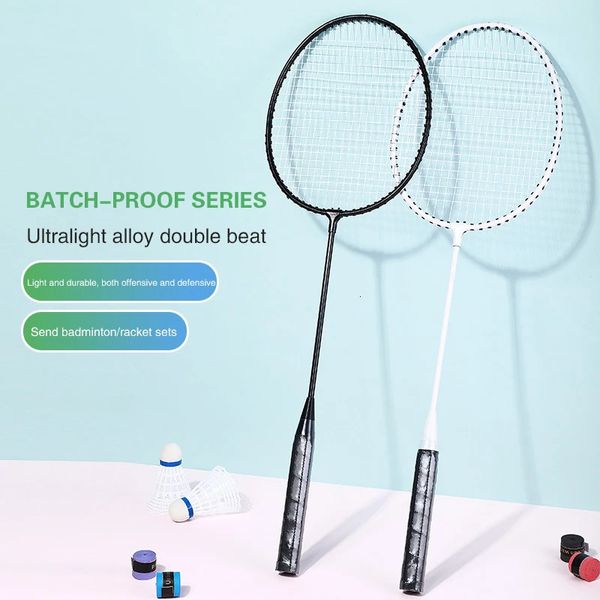 Professionelles Badmintonschläger-Set, 2-teiliges Badmintonschläger-Set für 2 Spieler, leichtes, langlebiges Badmintonschläger-Set mit Aufbewahrungstasche 240122