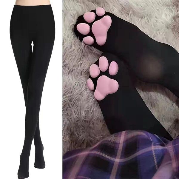 Articoli per feste Lolita Anime Calzamaglia Calzini alti Calzini da donna Harajuku Calze Collant femminili 3D Cat Claw Compressione lunga sexy