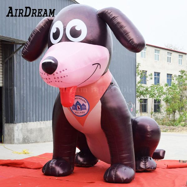 8 mH (26 piedi) Con ventilatore all'ingrosso 2024 vendita calda Personalizzato gigante gonfiabile cane grande cartone animato cucciolo di cane modello per zoo Negozio di animali animale Pubblicità ospedaliera