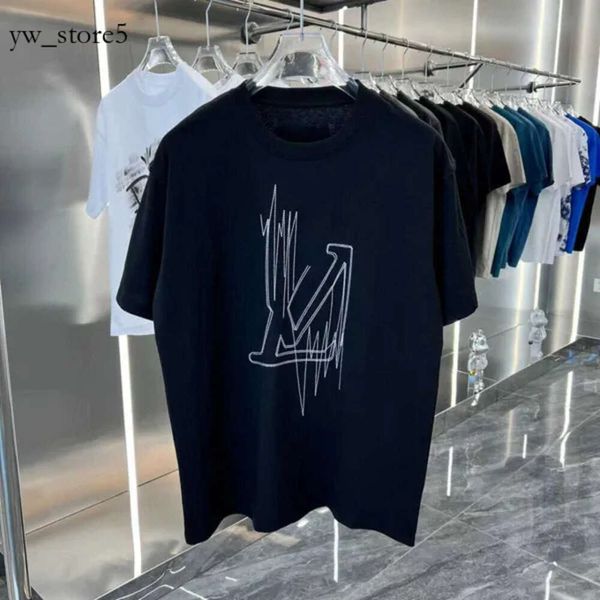 Viutonity Homens Camisetas Verão Paris Designer Tee Letter Louiseity 2024 Homens Luxo Camiseta Clássico Moda Verde Mulheres Manga Curta Casual Algodão T-shirt Tops 605