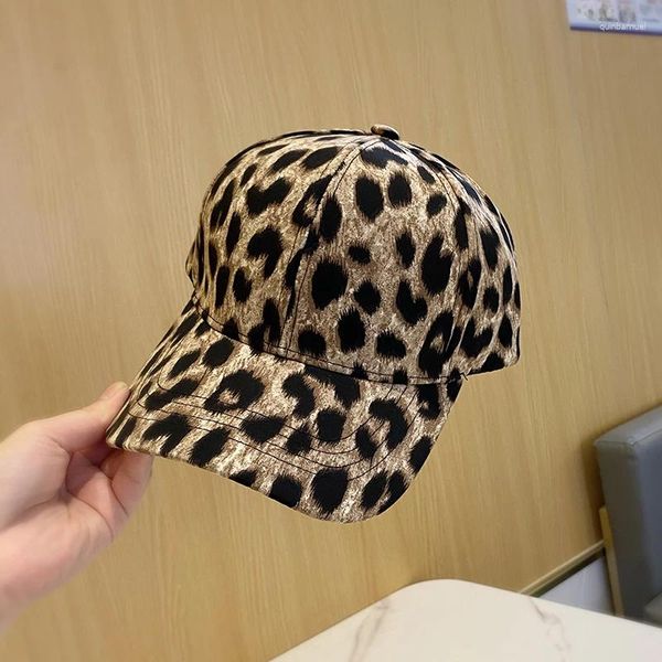 Ball Caps Hut Frauen Britische Retro Leopard Print Mode Kappe Koreanische Version des Trends Alle Casual Visier Baseball Frühling Herbst