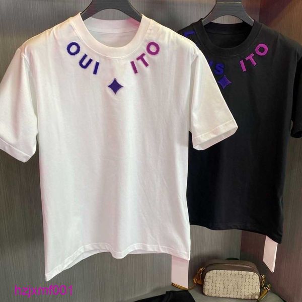 0php Mens Camisetas França Verão Paris Designer Luxo Reunindo Carta Camiseta Clássico 1V Gráfico Moda Preto Branco Mulheres Manga Curta C