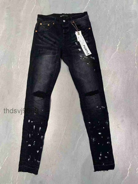 Lila Jeans Designer Männer für Frauen Hosen Marke Sommer Herbst Loch Neue Stil Stickerei Selbst Kultivierung und Kleine Füße Mode D8OL