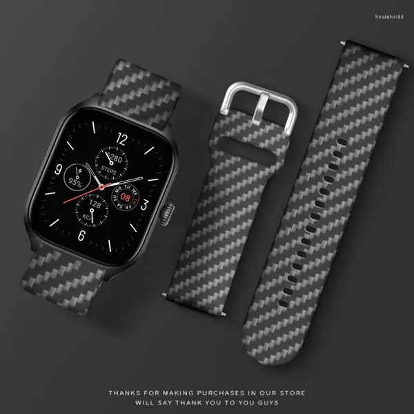 Cinturini per orologi cinturino in fibra di carbonio per Amazfit Gts 4/2/3/mini//2e/Gtr/2/42mm/47mm braccialetto in silicone 20mm 22mm Smartwatch Band Bip