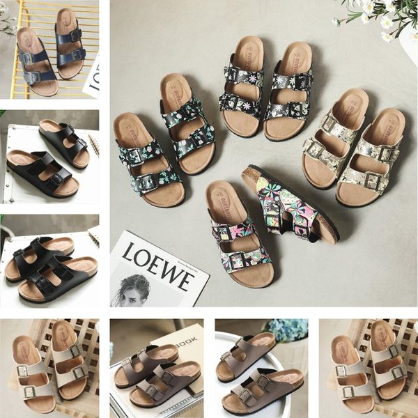 Männer Designer Frauen Strand Hausschuhe Sandalen Sommer Mode Graffiti Flops Leder Lady Slipper Schuhe Turnschuhe Doppel Schnalle S 49