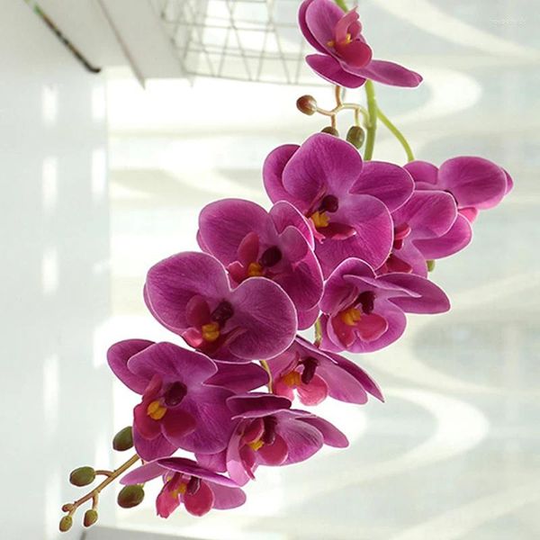 Dekoratif Çiçekler 7/11 Başlıklar Yapay Kelebek Orkide Sahte Phalaenopsis Silikon PVC Gerçek Dokunma Düğün Ev Dekorasyonu