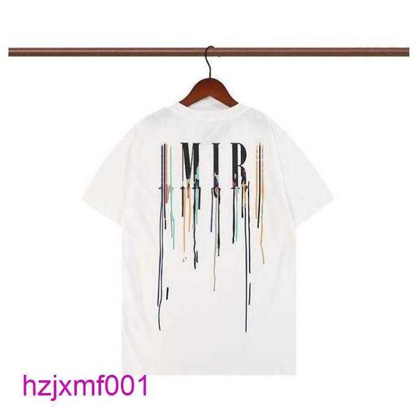 O25o Mens Tshirts Limited Edition Amirs Tasarımcı T Shirt 2023 Tavşan Yıl Yeni Çiftler Tees Street Wear Yaz Moda Splashink Mektup Baskı Tasarım