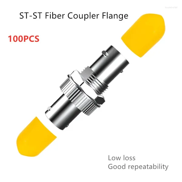 Equipamento de fibra óptica 100pcs baixa perda ST-ST adaptador simplex flange acoplador st para conector atenuador óptico