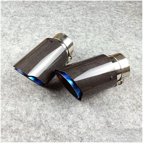 Silenciador azul de aço inoxidável para pontas de escape Akrapovic Carbono Carro Er Styling2pcs Drop Delivery Mobiles Motocicletas Sistema de Peças Dh0Wv