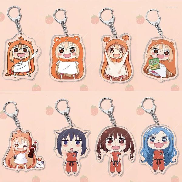 Anahtarlık Süper Sevimli Doma Umaru Akrilik Figürleri Ana Zincir Anime Himouto! Umaru-chan koleksiyon anahtarlık çantası cazibesi tutucu doğum günü hediyesi