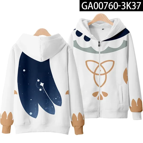 Damen Hoodies Genshin Impact Paimon Razor Keqing Klee Ganyu Cosplay Kostüm Herbst Winter Männer Frauen Reißverschluss Jacken Mäntel