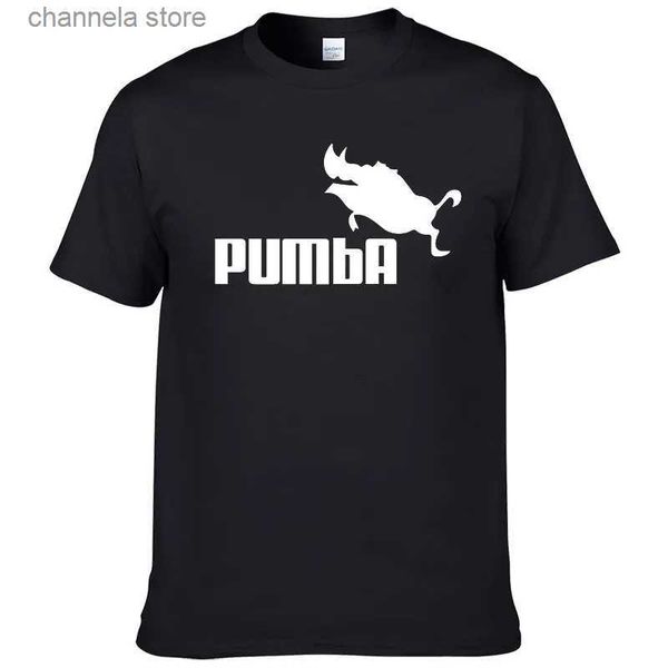 T-shirt da uomo PUMBA T-shirt stampata estiva hip-hop fondo sportivo maniche corte cinghiale volante parodia di cinghiale creatività oversize cinque quarti s T240202
