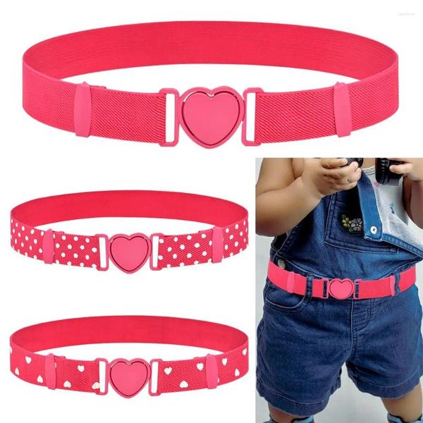 Cinture Moda Bambini Abito elastico Decorazione Cintura con fibbia a cuore Cintura in vita