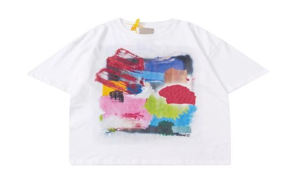 22SS USA Los Angels Frühling Sommer Quantum Graffiti Goldene Buchstaben T-Shirt Skateboard Männer T-Shirt Frauen High Street Mode Übergröße Ts6622456