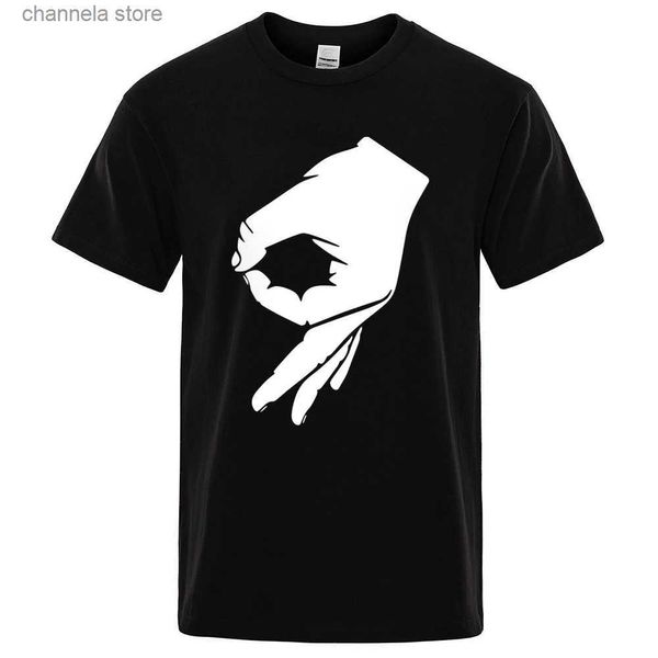 Erkek Tişörtleri Tamam El İşareti Tişört Parmağı Tamam Erkek Moda Tshirt Kısa Kollu Erkek Tişört 2023 Yaz Marka Üstleri Marka Tişört T240202