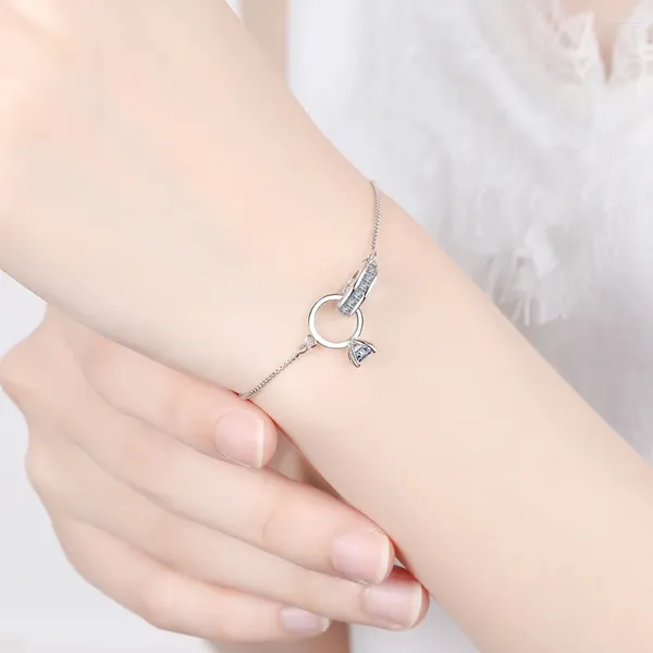 Charm Armbänder INS Geometrische Doppel Ring Damen Armband Japanische und Koreanische Luxus Zubehör Y2K Student Schmuck Geschenk