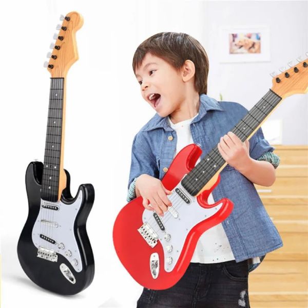 I grandi giocattoli per chitarra elettrica possono riprodurre la versione a batteria. I principianti imparano a suonare gli strumenti musicali. Giocattolo educativo per bambini 240131