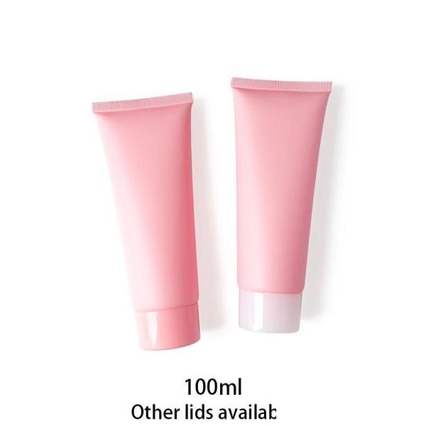 Garrafas de armazenamento frascos 100g vazio recipiente cosmético 100ml fosco rosa garrafa de plástico mão loção aloe creme embalagem tubo de aperto f dhf06