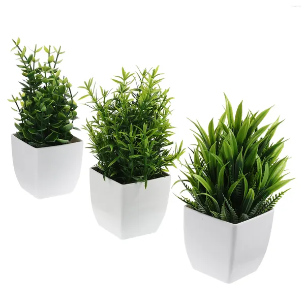Fiori decorativi 3 pezzi pianta in vaso simulata piante bonsai finte artificiali per la decorazione domestica albero da interni Planta con