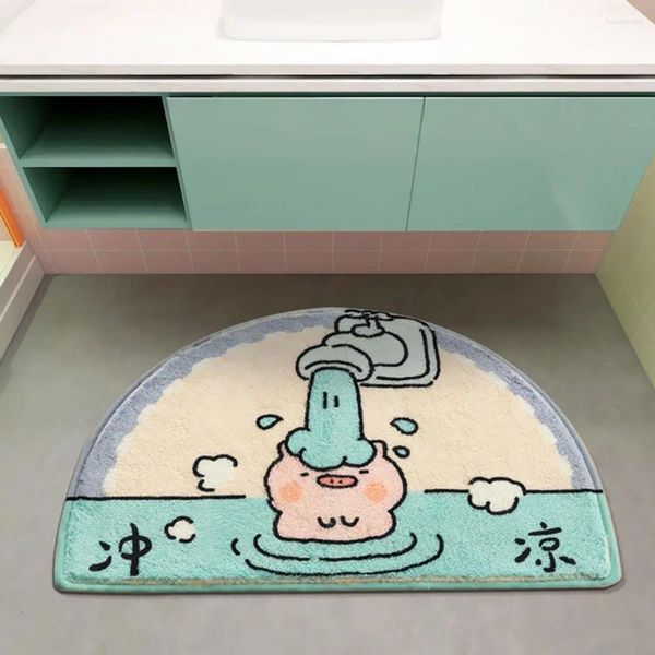 Tappeti Tappeto cartone animato Assorbimento d'acqua Tappeto da bagno Tappetino da bagno Peluche caldo antiscivolo Camera da letto con animali carini