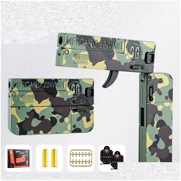 Arma brinquedos lifecard dobrável brinquedo pistola cartão com liga macia modelo de tiro para adts meninos crianças presentes entrega direta 002