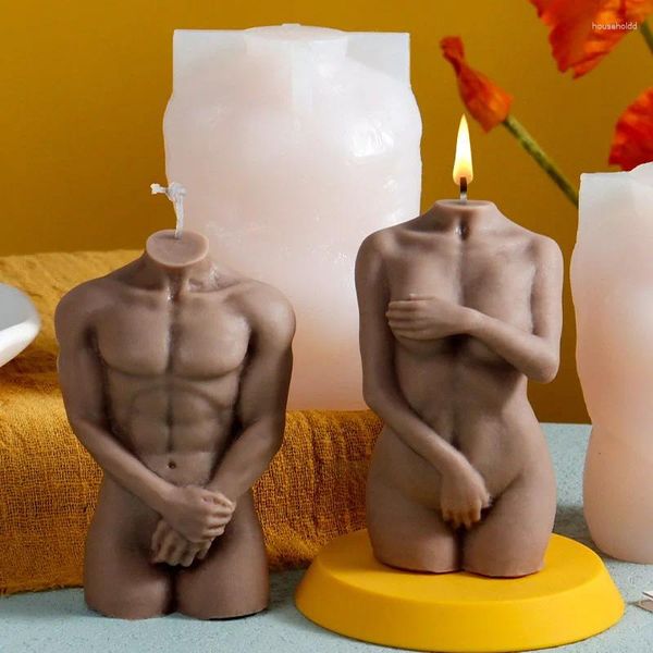 Strumenti artigianali Corpo umano Nudo Candela Stampo in silicone 3D Figura femminile Curvy Uomo Donna Torso Stampo Statua Arte Aromaterapia Forniture