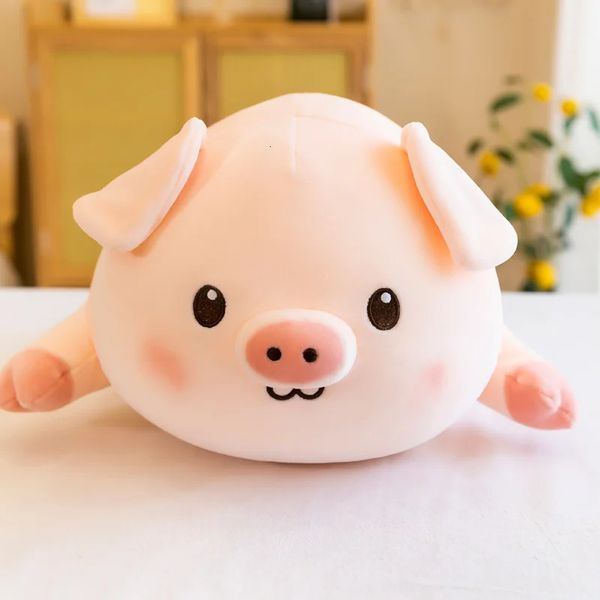 38/75 cm Squishy Rotondo Maiale Farcito Bambola Sdraiato Peluche Piggy Giocattolo Animale Morbido Peluche Mano Coperte e Plaid Cuscino Bambini Bambino Regalo Confortante 240118