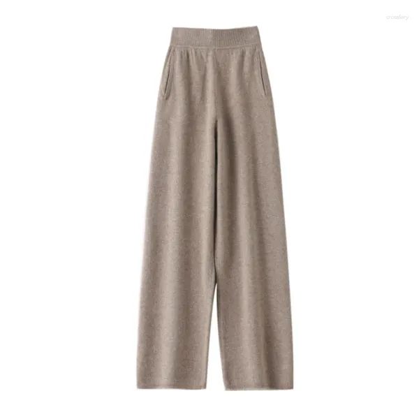 Pantaloni da donna Inizio autunno Lana di alta qualità Calda Casual Filatura in maglia Sport Moda di lusso a prezzi accessibili Gamba larga