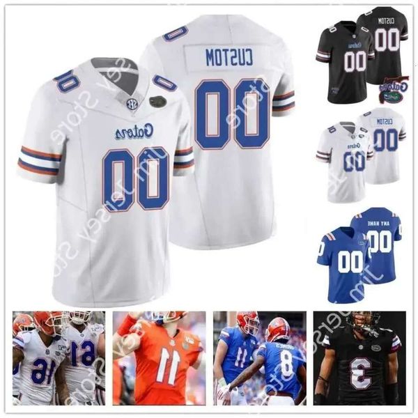 Tebow Tim College Florida Gators 2024 Maglie da calcio nere Jeff Driskel Kyle Trask E.Smith Aaron Hernandez Kyle Pitts Kadarius Toney Ha High